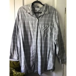 Gray and White Plaid “The Classic Shirt”Old Navy Flannel Long Sleeve